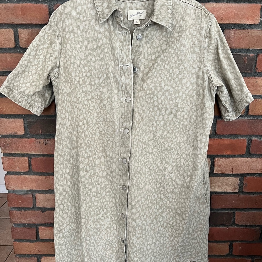 Structured Leopard Jean Dress